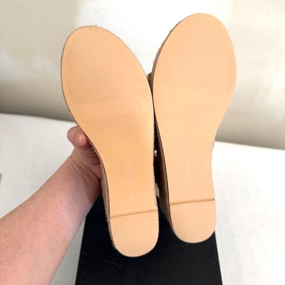 Banana Republic Platform Espadrille Sandals Size 8 Bone Faux Suede Resortwear - Picture 13 of 16